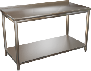 KSPO - Nerezový pracovný stôl s policou